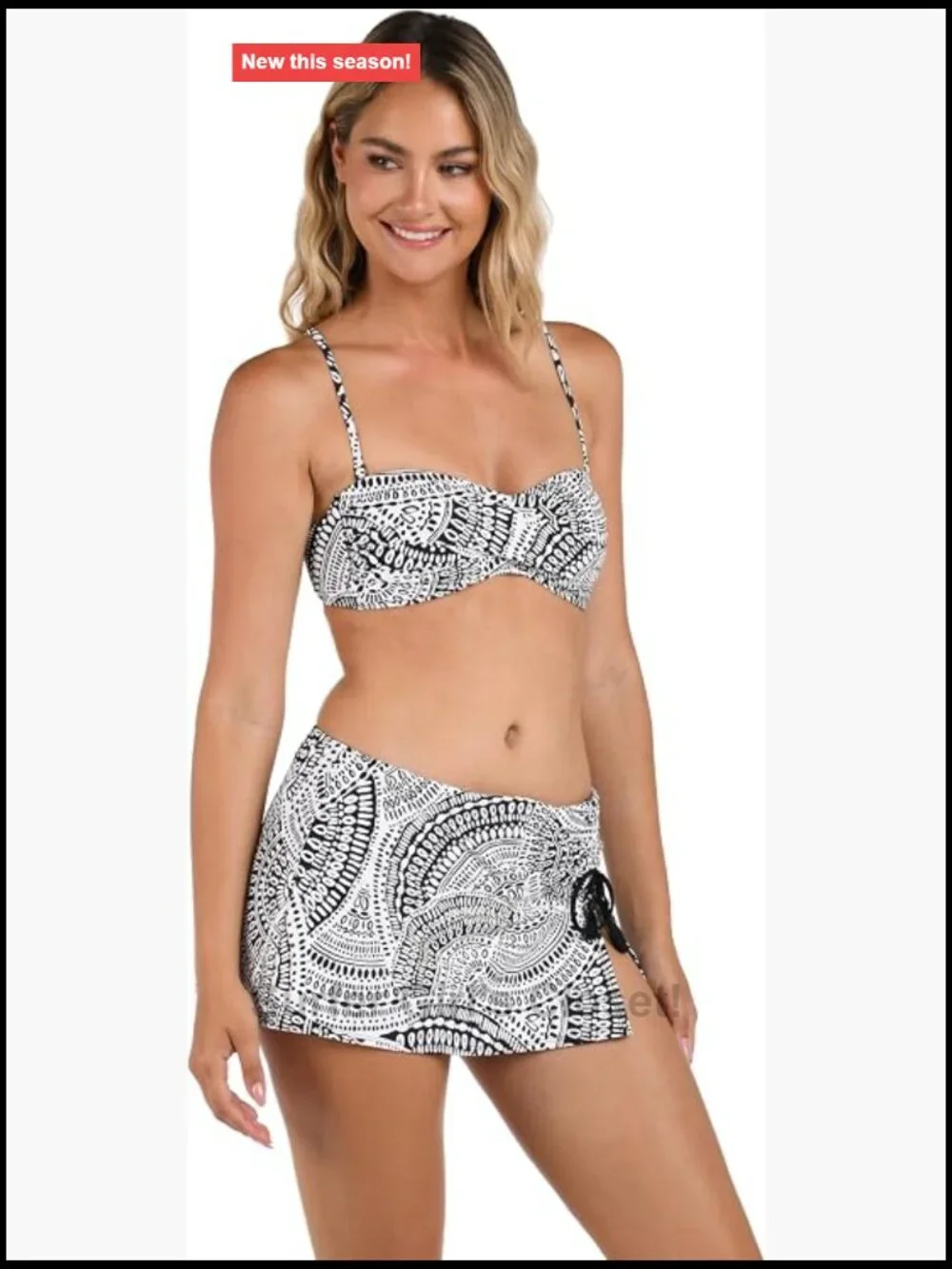 Bandeau Hipster Bikini Swimsuit Top with Adjustable Straps